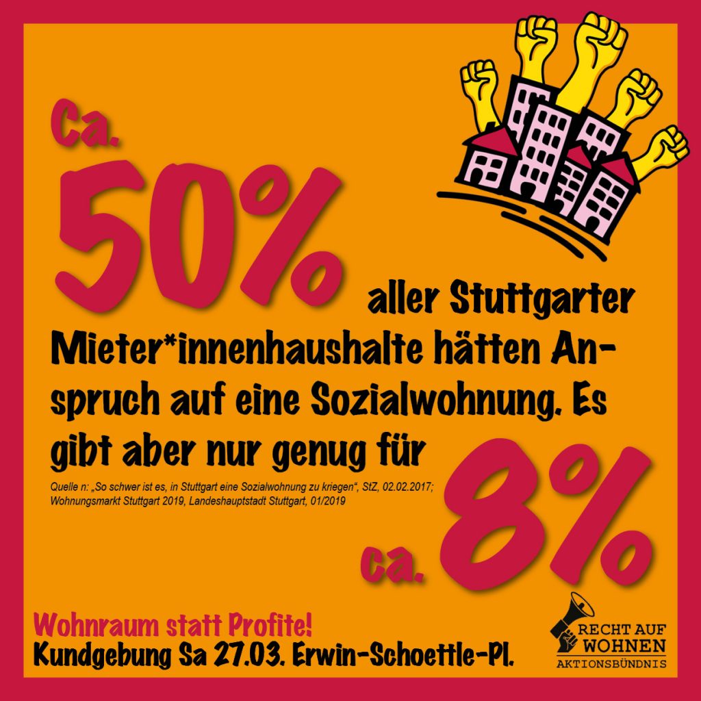 Stuttgart: Ca. 50% aller Haushalte hätten Anspruch auf Sozialwohnung