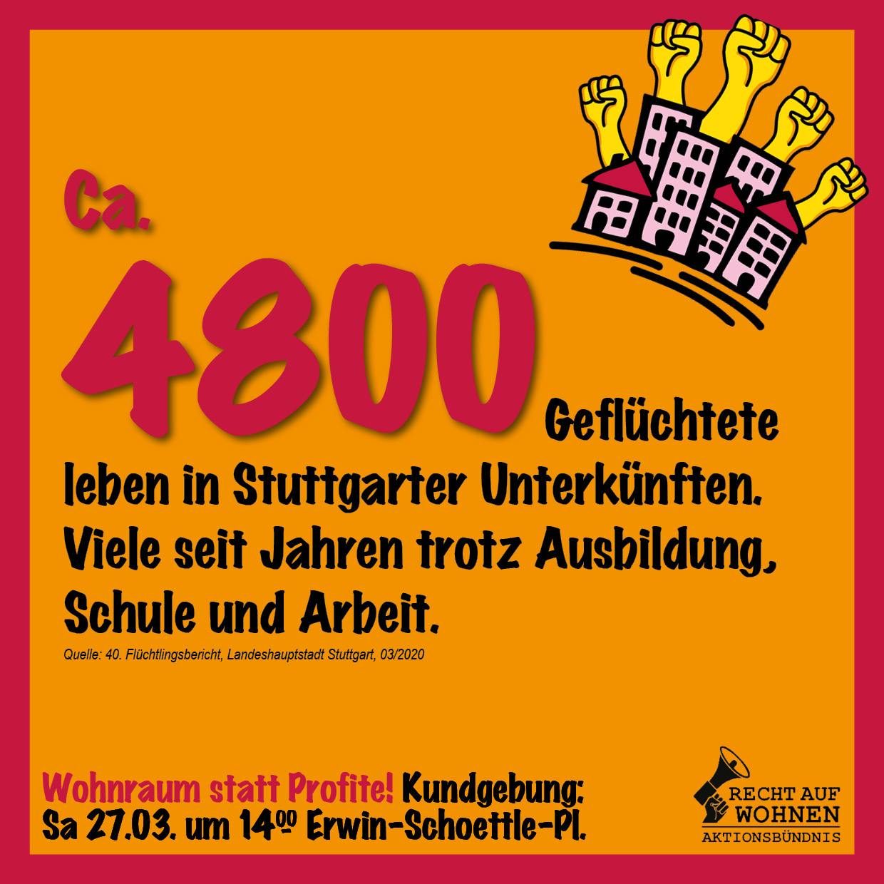 Stuttgart: 4800 Geflüchtete in Unterkünften