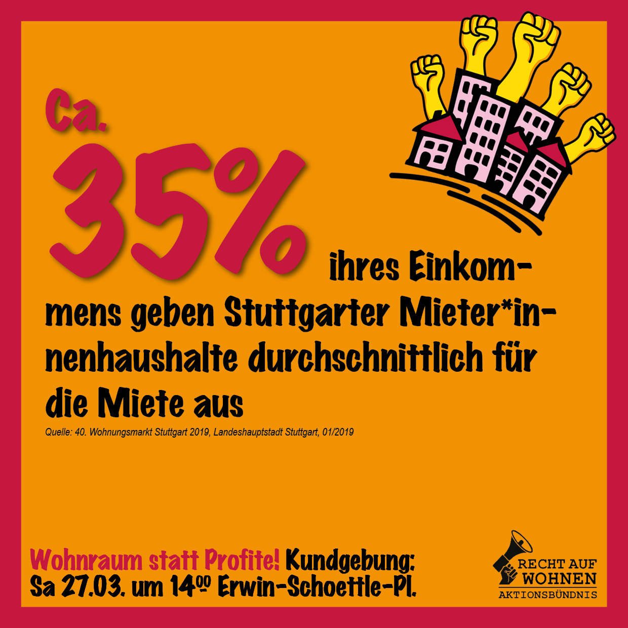Stuttgart: Durchnittlich 35% des Einkommens für die Miete